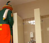 Clown Takes a Public Pee